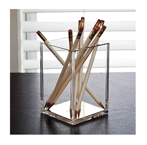 Portalápices acrílico con múltiples compartimentos para lápices, bolígrafos, tijeras y borradores, caja de almacenamiento de papelería para uso en oficina y escuela. - Product Image 2