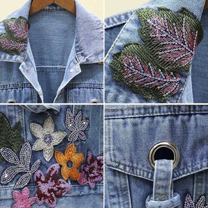 Women's Casual Distressed <b>Denim</b> <b>Jacket</b> Button Down Relaxed Fit Pocket Jean Coat <b>Custom</b> OEM ODM Wholesale - Product Image 3