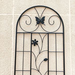 Set di 2 tralicci da giardino in metallo antiruggine neri da 180 cm x 50 cm per piante rampicanti, supporto per fiori da esterno - Product Image 3