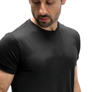 <b>Black</b> Mens Short Sleeve Crew Neck T <b>Shirt</b> Slim Fit Casual <b>Tee</b> Athletic Sportswear Workout Running Gym Training <b>Shirt</b> Custom - Product Image 2