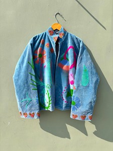 Handcrafted Luxurious Ice Blue Velvet <b>Jacket</b> for Women Suzani Hand Embroidery Floral Patchwork Winter Coat Short Kimono <b>Jacket</b> - Product Image 1