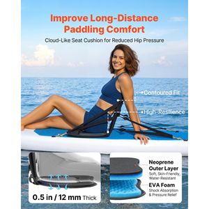 "2 Pack Universal Paddle Board Seat with 0.5" Thick Padding & Back Support-Sit Top <b>Cushion</b> with <b>Storage</b> Bag" - Product Image 2