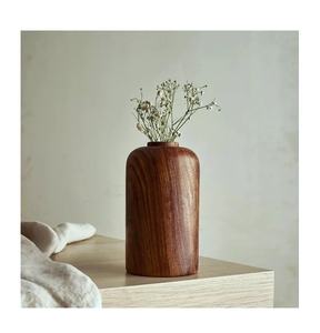Vase à fleurs décoratif en bois 100% naturel, 3 pièces de différentes tailles, vases décoratifs minimalistes pour table, vase à fleurs en bois - Product Image 2