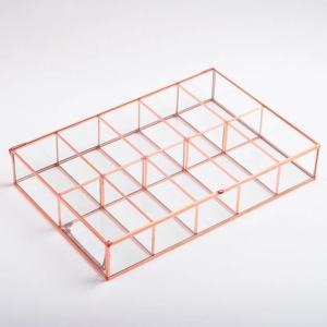 Décorations de maison de luxe, boîte de rangement en laiton et en verre, boîte à bijoux et accessoires cosmétiques - Product Image 4