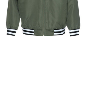 Blouson bomber vert olive pour homme, fermeture éclair décontractée, col rabattable, matière polyester, vêtement d'automne - Product Image 6