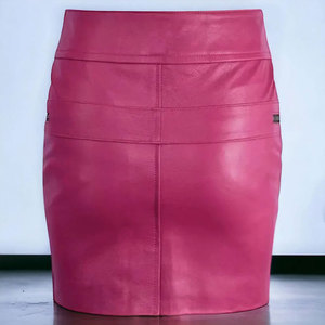 Jupe crayon taille haute en similicuir pour femme, couleur unie, fermeture éclair avant, longueur mi-mollet, cordon de serrage réglable, style toutes saisons - Product Image 3