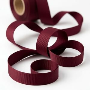 ริบบิ้นโกรเกรนสีแดงเบอร์กันดีขนาด 25 มม. ขายส่ง สำหรับตกแต่งห่อของขวัญ งานเย็บปักถักร้อย งานประดิษฐ์ดอกไม้ - Product Image 6