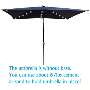 Ombrelloni da Esterno Rettangolari a LED 10 x 6,5 Piedi con Manovella e Pulsante Inclinabile per Giardino e Piscina - Product Image 3