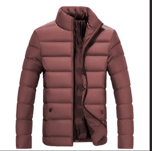 Zipper Front Puffer Jacket Men Stylish <b>Thick</b> Padded <b>Winter</b> Outerwear Trendy Casual Warm Lightweight Travel <b>Coat</b> - Product Image 4