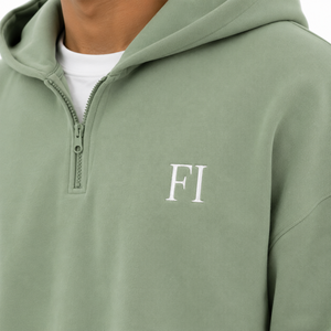 Ensemble de sweats à capuche demi-zippés en polaire épaisse avec doublure brossée douce, survêtement décontracté oversize en polaire, streetwear en gros - Product Image 5