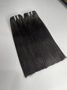 Extensions de cheveux vierges vietnamiennes Remy, lisses, double trame, 100% cheveux humains, noir naturel, en stock - Product Image 2