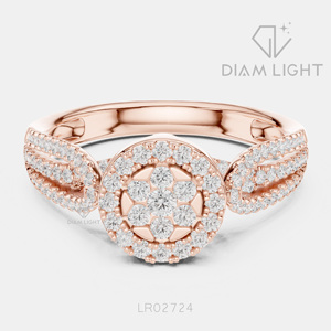 Bague de fiançailles et d'anniversaire en or blanc 14 carats avec diamant de laboratoire certifié IGI, taille ronde 0,597 carat, bijoux fins - Product Image 3