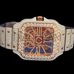 Reloj de Pulsera de Lujo para Hombre, con Esfera Blanca, Oro Blanco, Personalizado, con Diamantes Moissanite, Estilo Hip Hop - Product Image 1