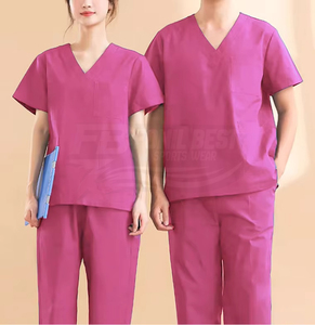 Conjunto de Uniforme Médico Unisex Azul, Top con Cuello en V, Pantalones Rectos, Uniforme de Hospital, Tela de Algodón y Poliéster - Product Image 6