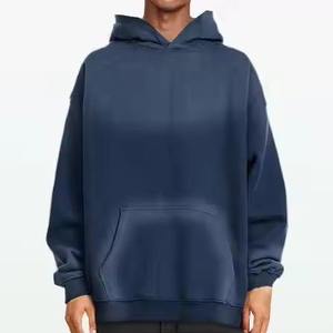 Oversized <b>Pink</b> Gradient Dip Dye <b>Hoodie</b> Unisex Sun faded Front Pocket French Terry Cotton Sweatshirt Autumn Casual Wear <b>hoodie</b> - Product Image 4