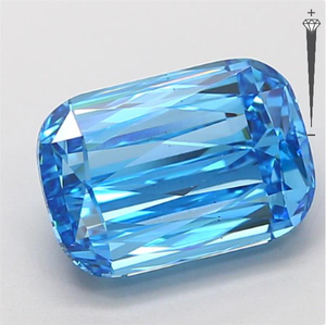 Diamant CVD cultivé en laboratoire certifié IGI, 3,70 CT, taille coussin CRISS, couleur FANCY VIVID BLUE, clarté VS1, LG 790646180 ROYALGEMS - Product Image 2