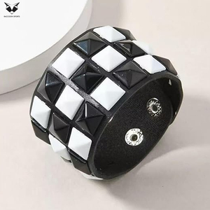 Black & White Color Good Supplier New Trendy OEM ODM Service Fully Customized Made Newest Club Fashion Wear Wrist <b>Accessories</b> - Product Image 2