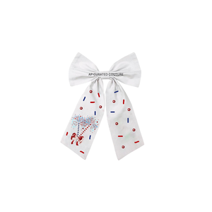 Barrette à cheveux nœud perlé fait main, dernier design, style mode élégant, avec pince crocodile, pour le 4 juillet - Product Image 2