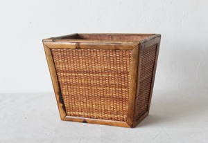 Vintage Style Rattan Waste Bin For Home Office Bedroom Dry Waste Collection Hotel Room Dustbin And Rustic <b>Interior</b> Decoration - Product Image 3