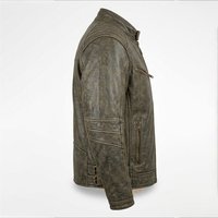 Veste d'hiver décontractée unisexe en cuir de vachette véritable HOMIZON ENTERPRISES OEM ODM de qualité supérieure, imperméable avec col montant uni