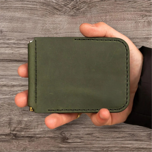 Custom High Quality Men's Crazy Horse Leather <b>Wallet</b> Mini Smart Slim Card Holder <b>RFID</b> <b>Blocking</b> Fold Closure Lightweight Durable - Product Image 2