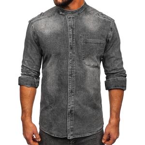 Veste zippée délavée à l'acide multi-poches de haute qualité Veste en jean personnalisée Vestes de moto d'été - Product Image 5