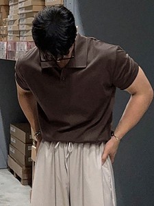 Camisa Polo Casual de Manga Corta para Hombre, Color Sólido, para Ir al Trabajo, Estilo Business de Verano - Product Image 3