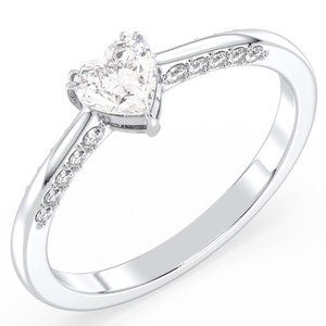 REYES Sleek Heart Shape Design 0.64Ct Moissanite <b>Rings</b> Luxury 925 Sterling Silver Engagement Proposal <b>Fine</b> Jewelry For Her - Product Image 1