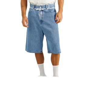 Pantalones Cortos Bermuda de Mezclilla para Hombre, Cintura Alta, Color Sólido, Estilo Casual, Tejido 100% Algodón, Transpirable, para Verano - Product Image 1