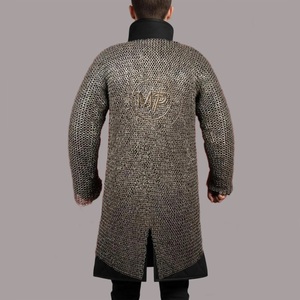 Stainless Steel 9mm Chainmail Shirt-Silver-Plated Flat Ring <b>Riveted</b> Antique Modern Armor - Product Image 2