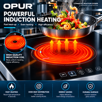 Table de cuisson à induction en verre à 3 brûleurs, cuisinière électrique encastrable de table, 5500W, économie d'énergie pour usage domestique