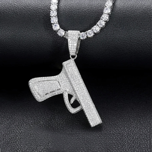 Luxury Moissanite Geometric Pendant Necklace <b>Iced</b> <b>Out</b> Silver Tone Statement Charm Tennis <b>Chain</b> Hip Hop Fashion Jewelry Gift - Product Image 1