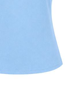 Manufacturer Custom Light Blue Women Casual Flower Neck T Shirt Soft Breathable Summer <b>Top</b> Short Sleeve Fashion Blouse Outfit - Product Image 6