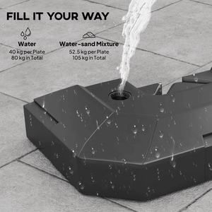 ฐานร่มกลางแจ้งแบบ 2 ชิ้นสำหรับพื้นที่กลางแจ้งของคุณ - Product Image 4