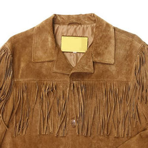 Chaqueta de Hombre Estilo Occidental OEM, de Cuero Genuino, para Invierno, Cálida, Elegante, Cómoda, de Manga Larga, con Flecos de Gamuza, Corte Ajustado - Product Image 4