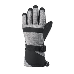 Guantes de esquí unisex con dedos completos, térmicos, aislantes, para actividades al aire libre en invierno, color gris y negro, con cierre de velcro. - Product Image 2