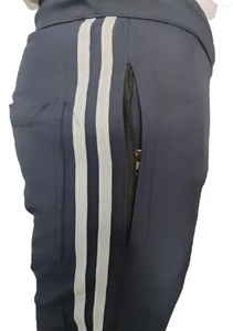 Pantalon de jogging bleu marine de qualité supérieure avec bande latérale – Vêtement de sport en mélange de coton doux et extensible - Product Image 3
