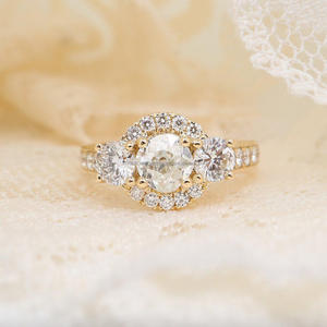 IGI/GIA Lab Grown Vintage 14k or jaune mariage/fiançailles unisexe bague coupe diamant anniversaire fête cadeau poire coupe diamant - Product Image 3