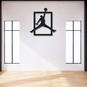 Décoration murale moderne en fer forgé découpé au laser, motif Jordan suspendu, design horizontal pour la décoration intérieure - Product Image 4