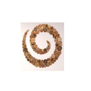Rustic Natural Wood Slice Wall Art Spiral <b>Log</b> Disc Sculpture Handmade Wooden Mosaic Panel for Home Hotel Living Room <b>Decor</b> - Product Image 1