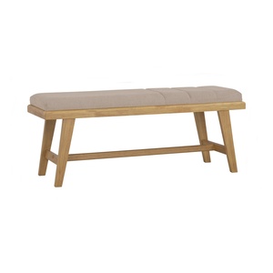 Contemporary <b>Upholstered</b> 1.2M Solid Wood Bench with 2-Seaters for Dining Room Sets - Product Image 1