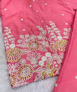 Kurti de seda chino bordado con lentejuelas, para uso diario, precio al por mayor, prenda étnica, multicolor, algodón de secado rápido para mujer - Product Image 5