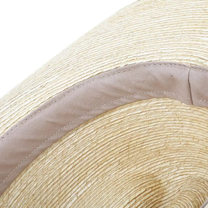 Comfortable 100% Fabric Natural Color Palm Leaf Cowboy Straw <b>Hat</b> Pu Leather Hatband <b>Western</b> for Party - Product Image 6