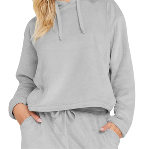 Womens Pullover Hoodie Tracksuit Casual Fleece <b>Two</b> <b>Piece</b> <b>Lounge</b> <b>Set</b> Relaxed Fit Long Sleeve Hooded Activewear Gym Workout Outfit - Product Image 5
