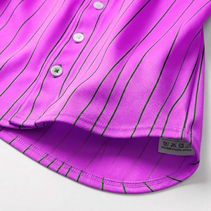 Camiseta de Béisbol Sublimada Personalizada con Rayas, Cierre de Botones, Manga Corta, Ropa Deportiva al por Mayor, Ropa de Alto Rendimiento con Logotipo Personalizado - Product Image 3