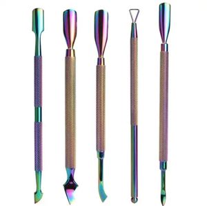 Empujador de Cutículas de Doble Punta de Acero Inoxidable de Alta Calidad, Superficie Angulada, Herramienta de Manicura para el Cuidado de las Uñas, Eliminación Eficaz, Belleza - Product Image 1