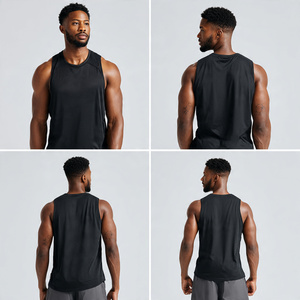 Vêtements de sport pour hommes, débardeur en mesh respirant, débardeur de musculation pour hommes, 100% polyester, débardeur de musculation pour hommes - Product Image 2