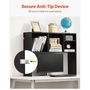 Organizzatore da Scrivania in Legno a 1 Ripiano 94x24x73 cm, Scaffale Portaoggetti e Espositore per Libri e Articoli da Ufficio - Product Image 6