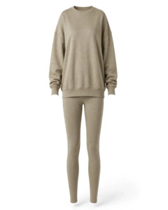 Ensemble de survêtement 2 pièces décontracté pour femme, sweat-shirt oversize à col rond avec poches, en molleton anti-boulochage, idéal pour le printemps - Product Image 2