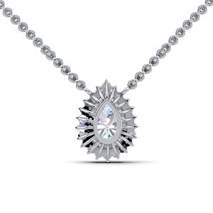 IGI Certified Lab Grown Diamond Pear Cut Double Halo Pendant in 9K White / Yellow & Rose Gold Luxury Cluster Design - Product Image 2